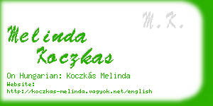 melinda koczkas business card